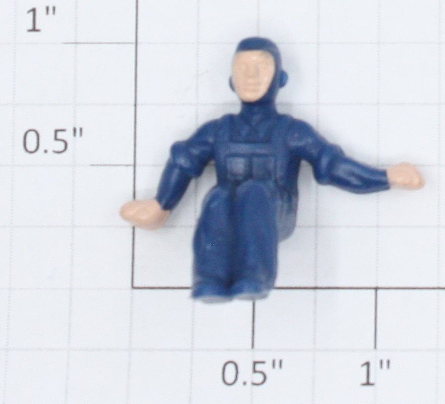 Lionel 50-76 Blue Seated Gang Car Crew Man Figure w/ Painted Face