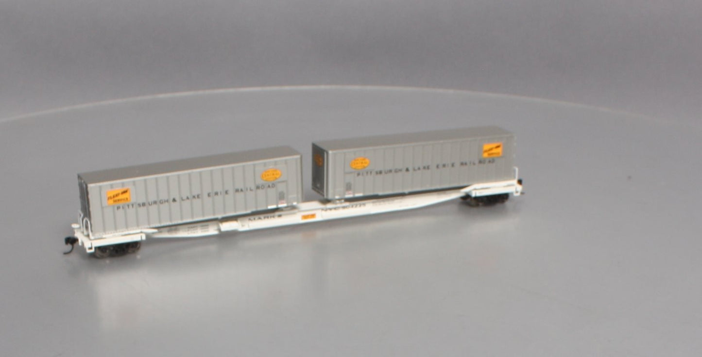 Walthers 932-40853 HO P&L.E Flexi-Van Flat Car With Trailer #504225 LN