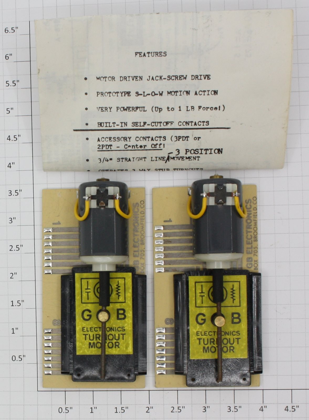 GB Electronics 1000-1401 Screw Turnout 6-12 VDC Motor w/ Instructions (Set of 2)