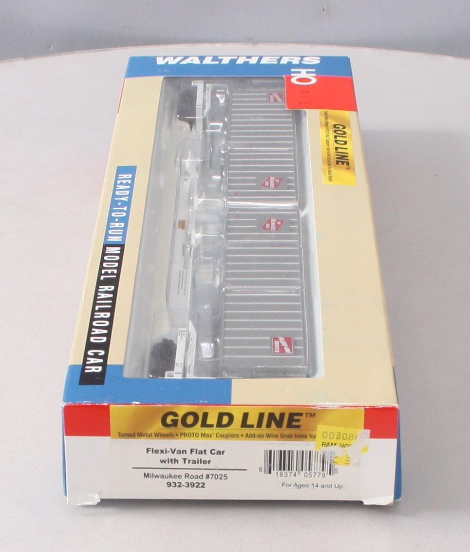 Walthers 932-3922 HO Milwaukee Road Flexi-Van Flatcar W/ Trailer #7025
