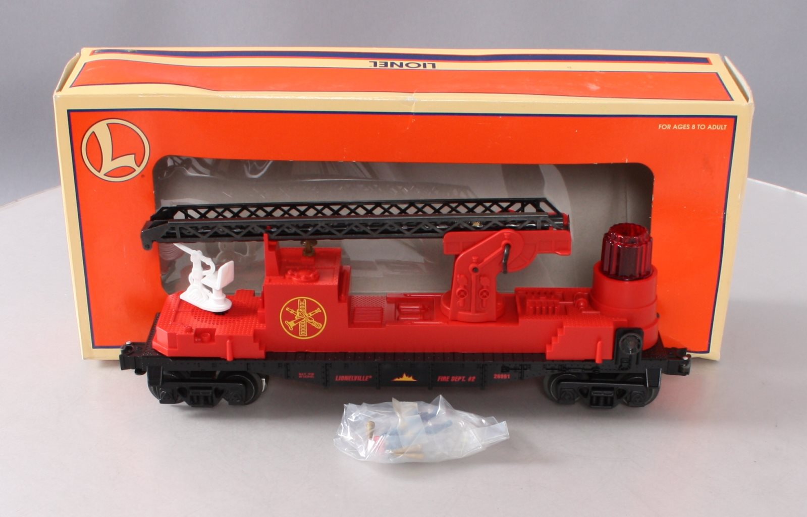 Lionel 6-26991 O Gauge Lionelville Fire Ladder Car #2 LN/Box
