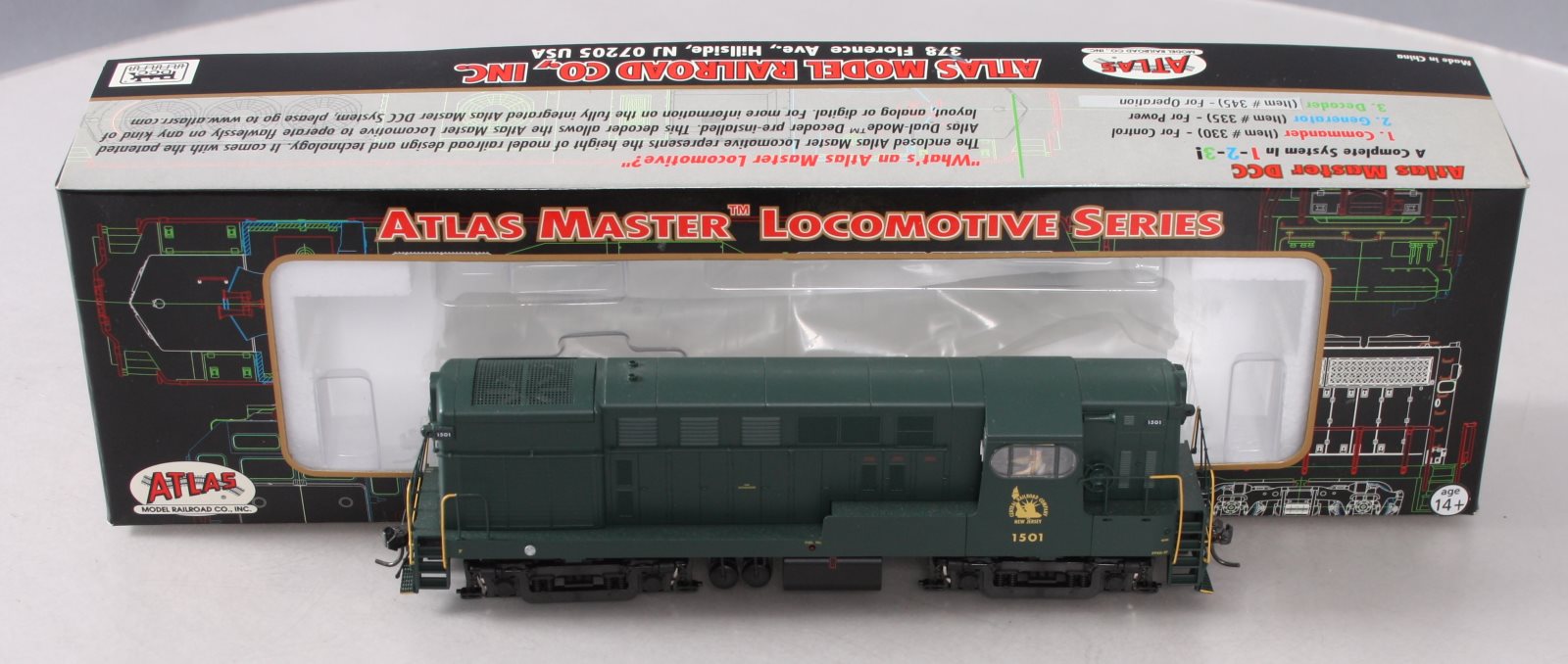 Atlas 9596 HO Scale Jersey Central H15-44 Diesel Locomotive #1501