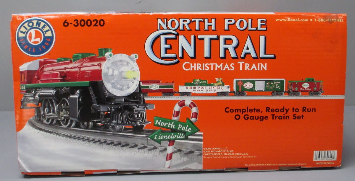 Lionel 6-30020 North Pole Central Christmas O Gauge Steam Train Set LN/Box