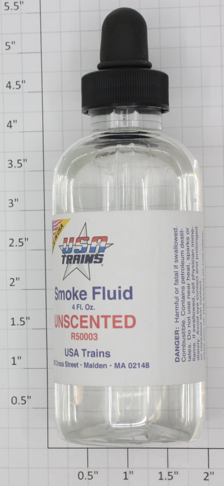USA Trains R50003 Unscented Smoke Fluid in Glass Bottle with Eye Dropper