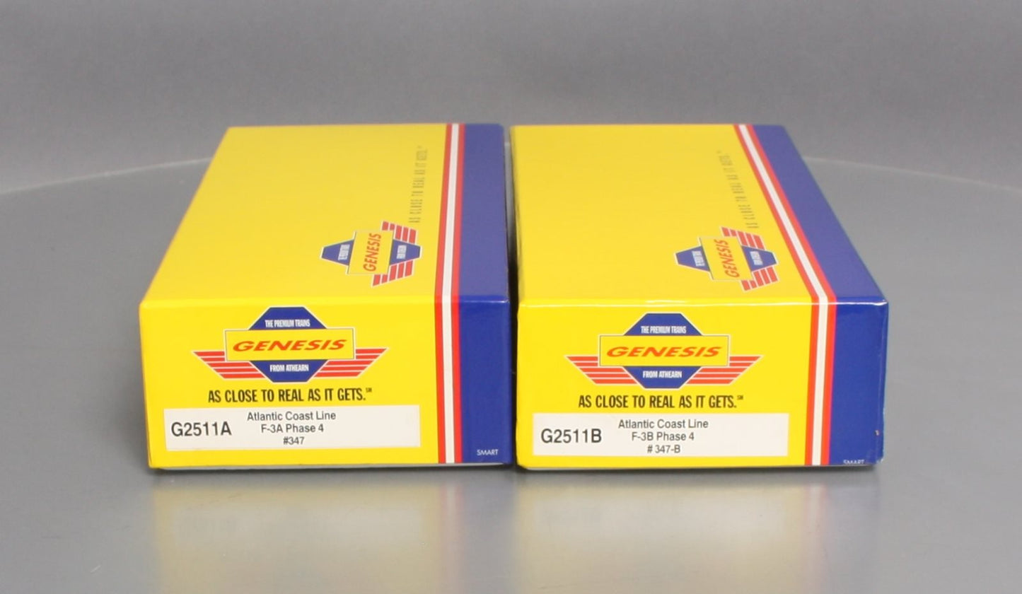 Athearn G2511 HO Scale Atlantic Coast Line F-3 Phase 4 Diesel AB Set #347/347B LN/Box