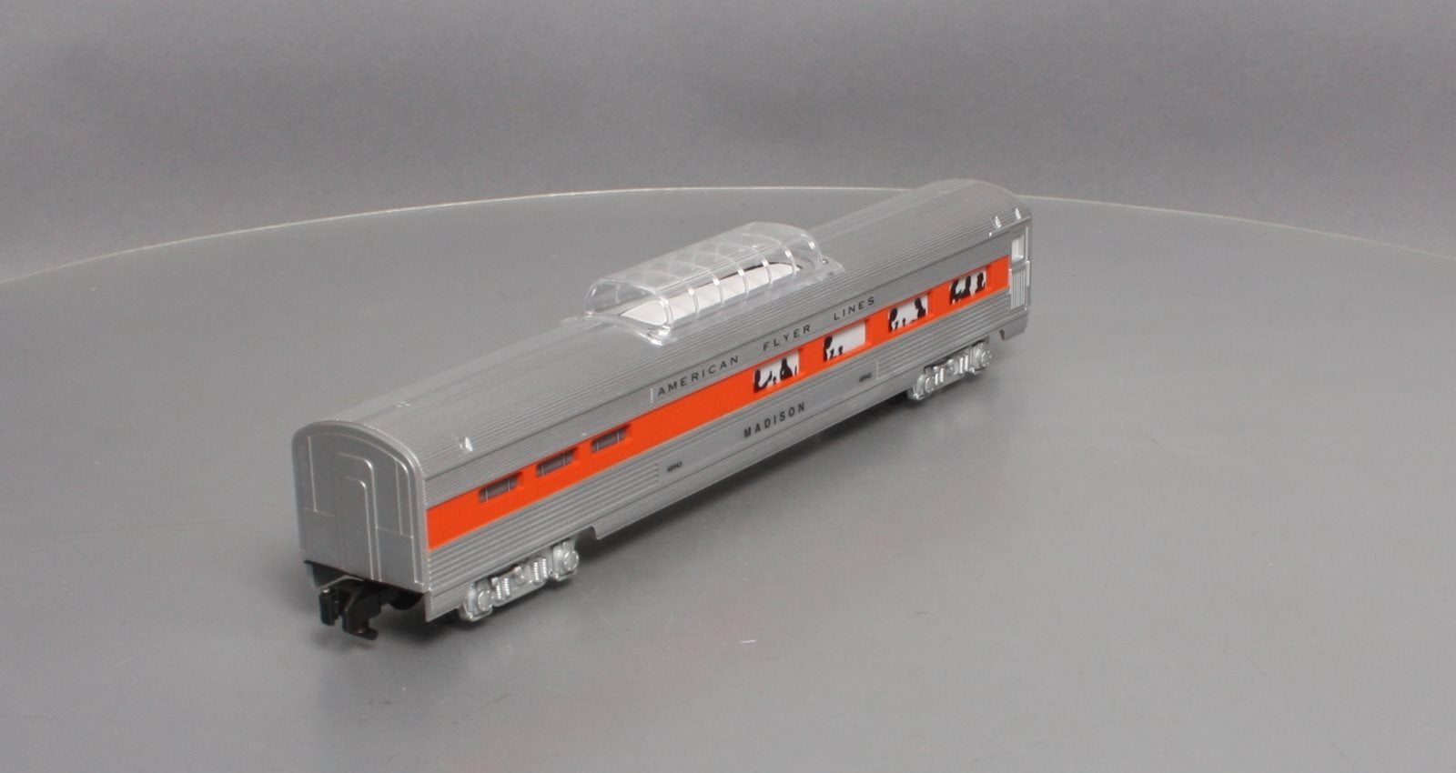 American Flyer 6-48943 S AFL Silver Flash Madison Vista Dome Dining Car NIB