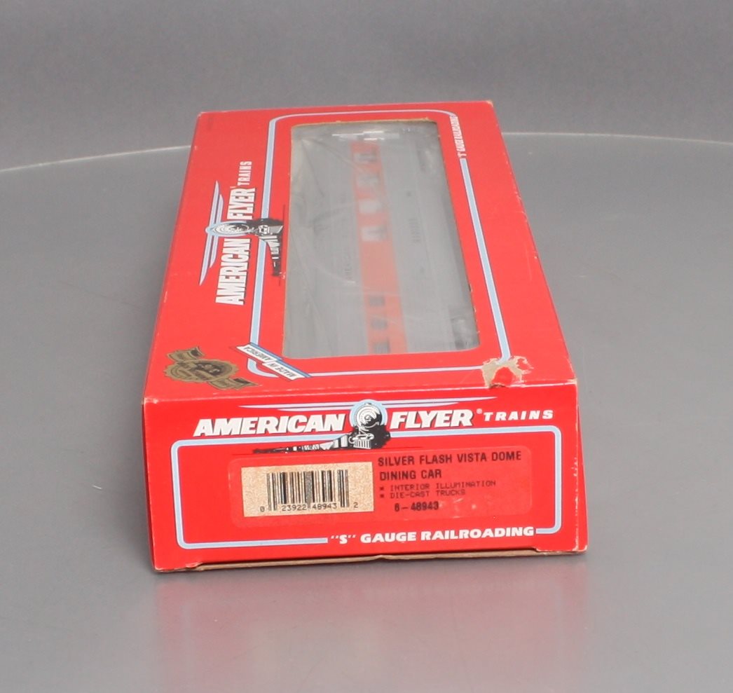 American Flyer 6-48943 S AFL Silver Flash Madison Vista Dome Dining Car NIB