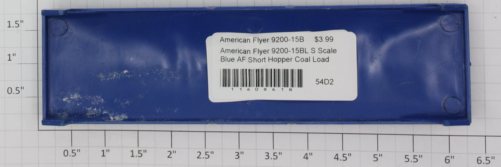 American Flyer 9200-15BL S Scale Blue AF Short Hopper Coal Load