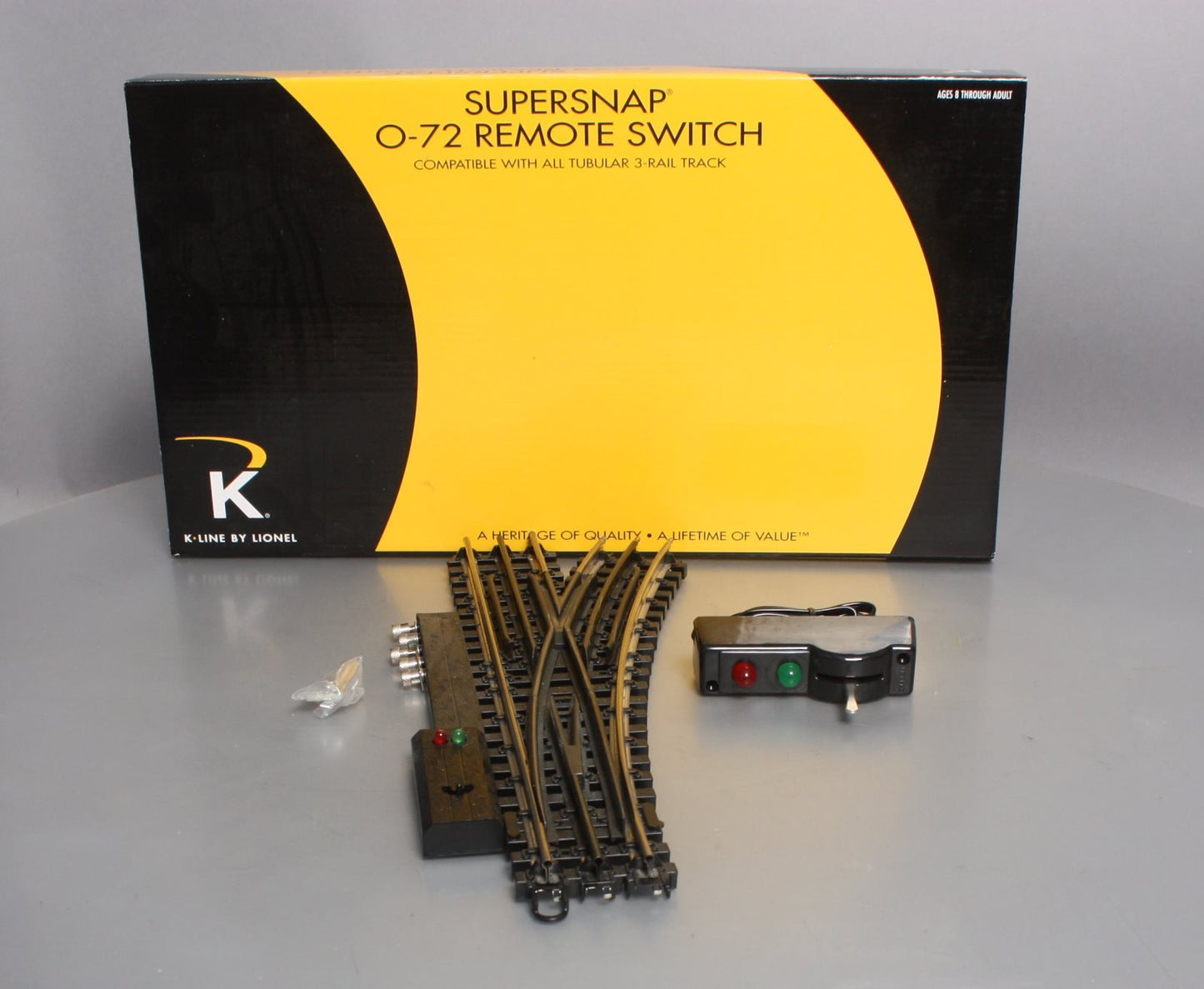 K-Line 6-21400 O SuperSnap 72" Right Hand Remote Switch Turnout EX/Box