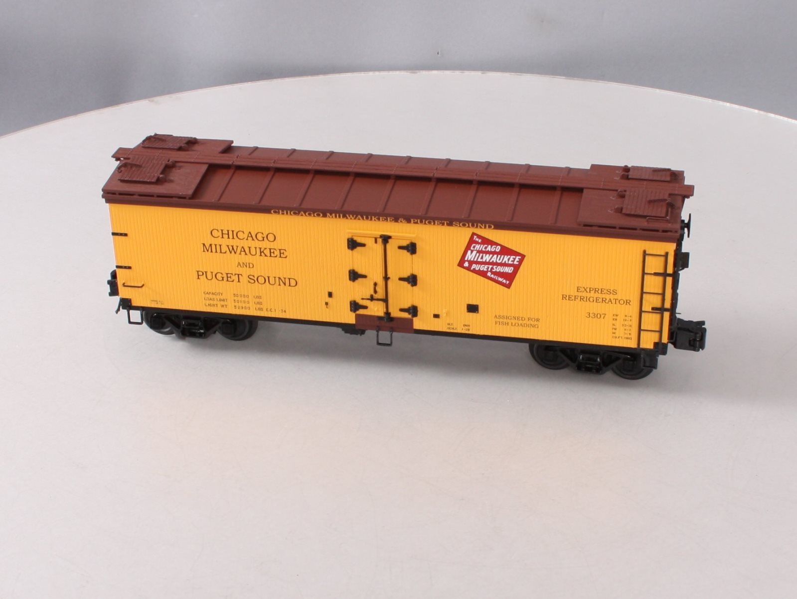 Atlas 3001538-2 O Chicago, Milwaukee, & Puget Sound Reefer #3307 [3-Rail] LN/Box