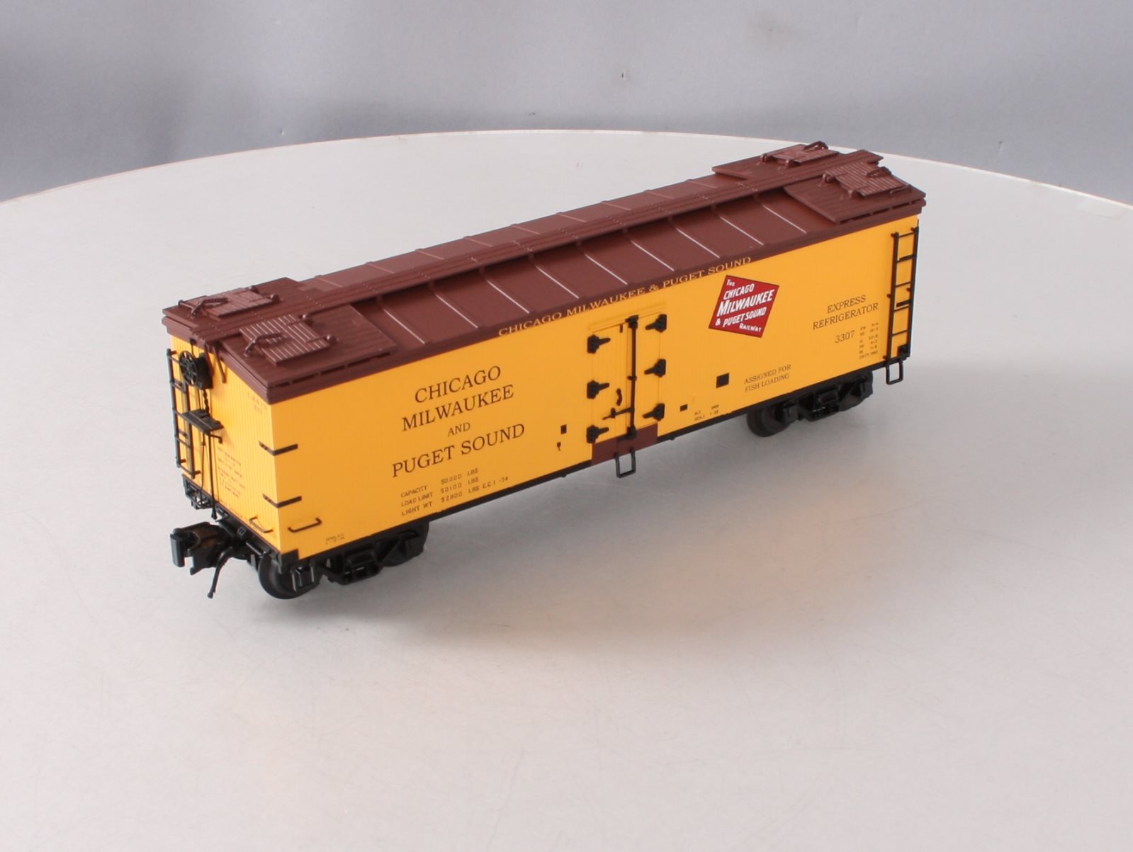 Atlas 3001538-2 O Chicago, Milwaukee, & Puget Sound Reefer #3307 [3-Rail] LN/Box