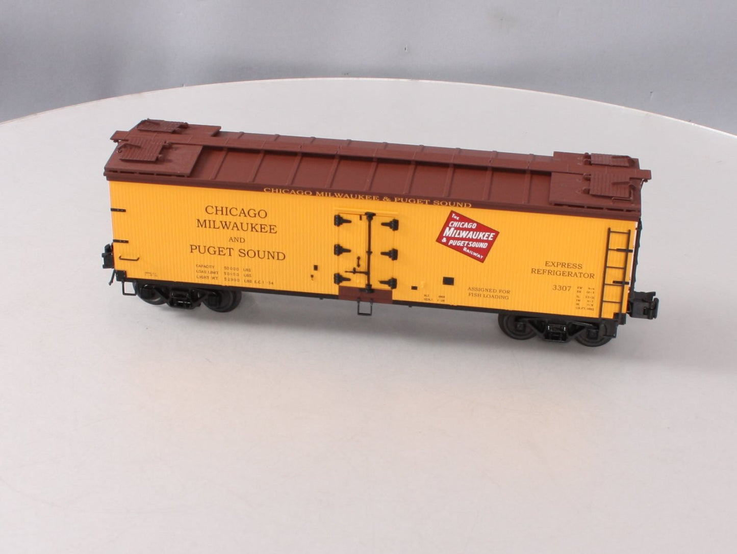 Atlas 3001538-2 O Chicago, Milwaukee, & Puget Sound Reefer #3307 [3-Rail] LN/Box