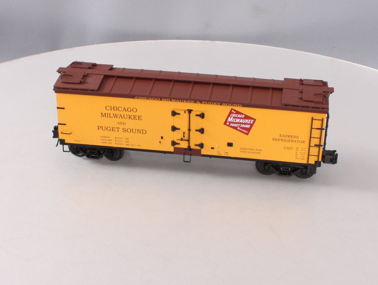 Atlas 3001538-2 O Chicago, Milwaukee, & Puget Sound Reefer #3307 [3-Rail] LN/Box