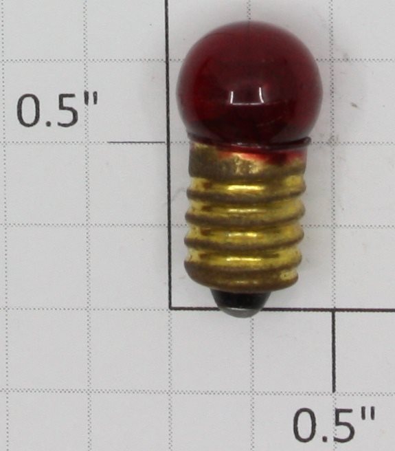 Lionel 50R 7.5 Volt Screw Base Transparent Red Small Globe Light Bulb