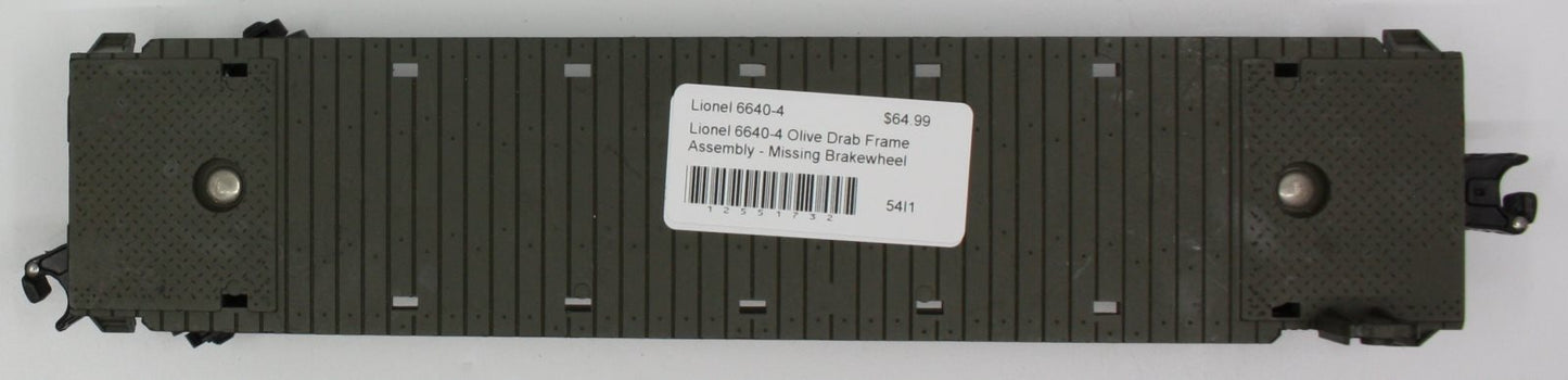 Lionel 6640-4 Olive Drab Frame Assembly - Missing Brakewheel