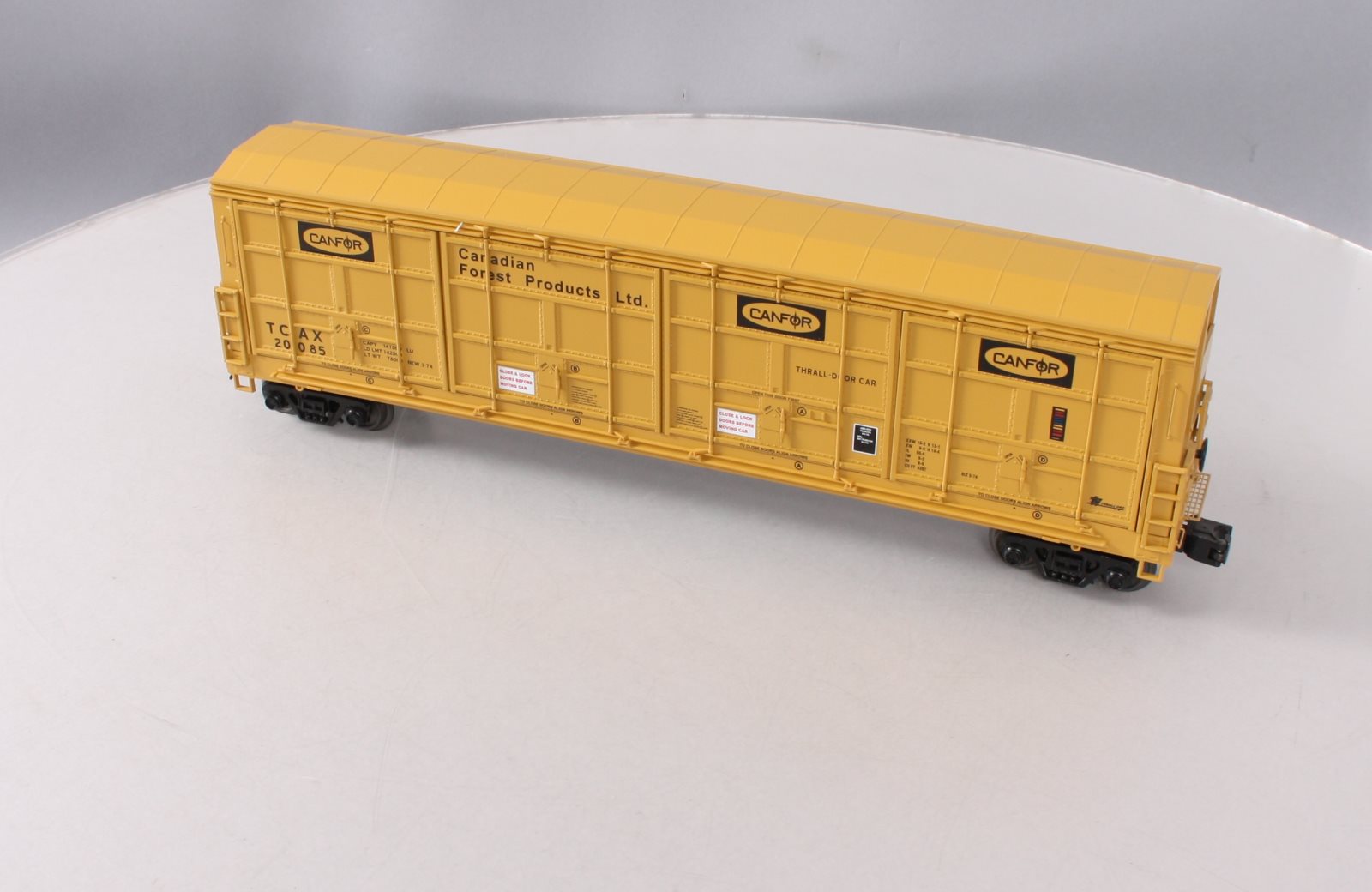 MTH 20-93437 O Canfor 55' All-Door Boxcar #20085 LN/Box