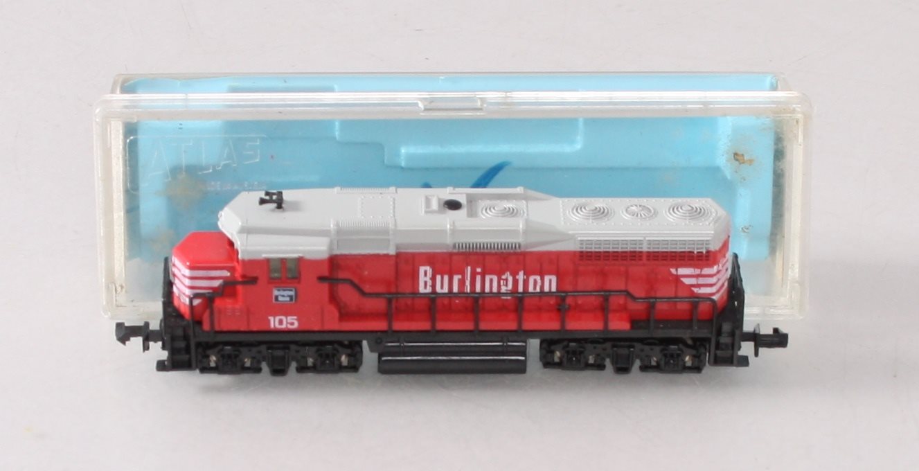 Atlas 4063 N Scale Burlington Diesel Locomotive #105 EX/Box