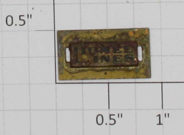 Lionel 812-2 Prewar Brass Lionel Lines Nameplate w/ Tabs fits 812 814