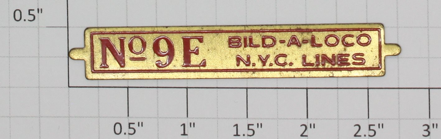 Lionel 9-16 No. 9E Bild-A Loco Red NYC Nameplate