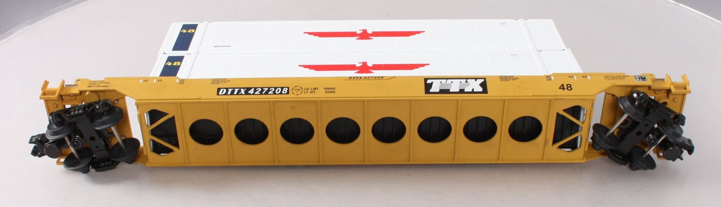MTH 20-9501 O TTX Trailer Train Flatcar w/Husky Stack #427208 LN/Box