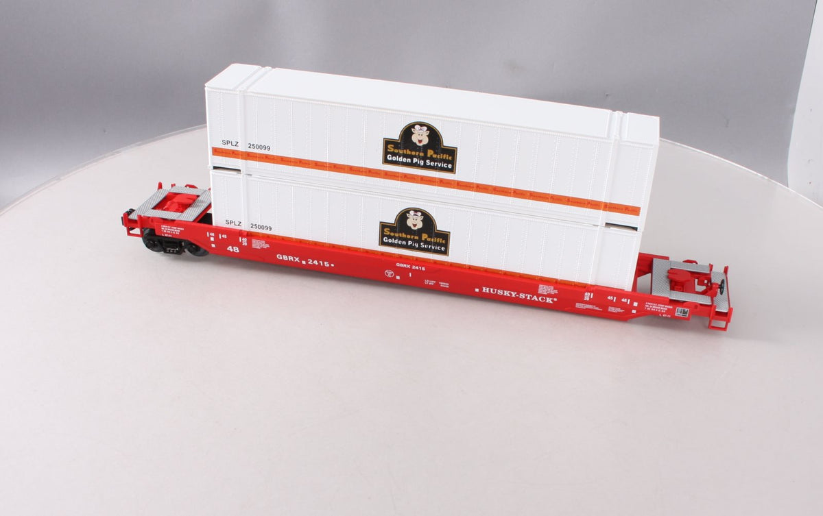 MTH 20-95003 O Gauge Southern Pacific Husky Stack Car #2415 w/Containers LN