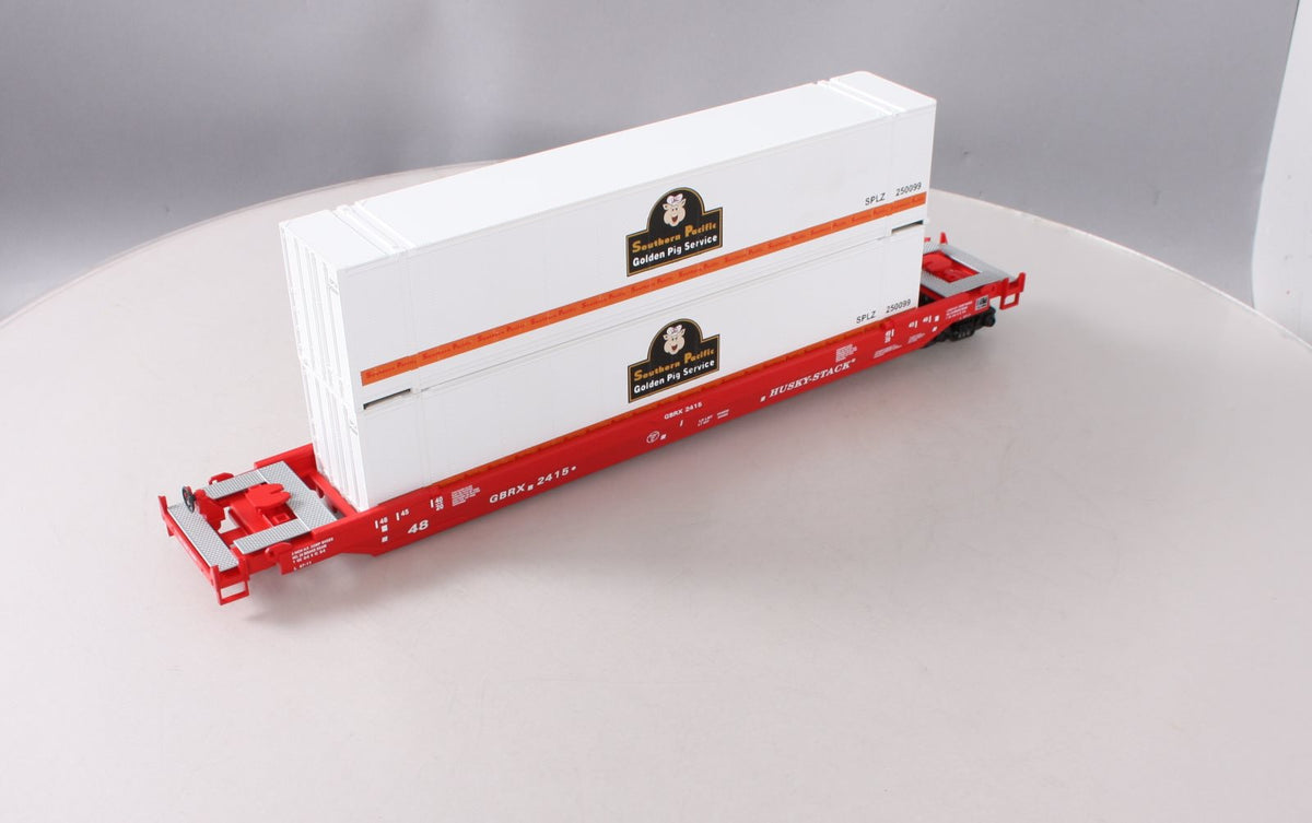 MTH 20-95003 O Gauge Southern Pacific Husky Stack Car #2415 w/Containers LN