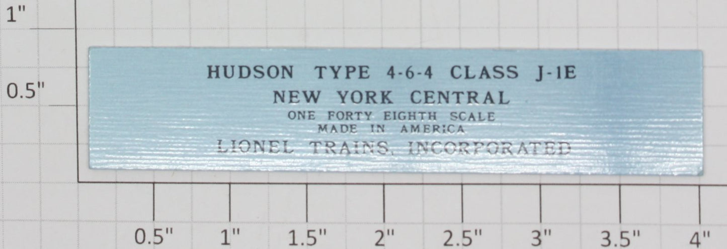 Lionel 18005-210 NYC 700E Hudson Plaque