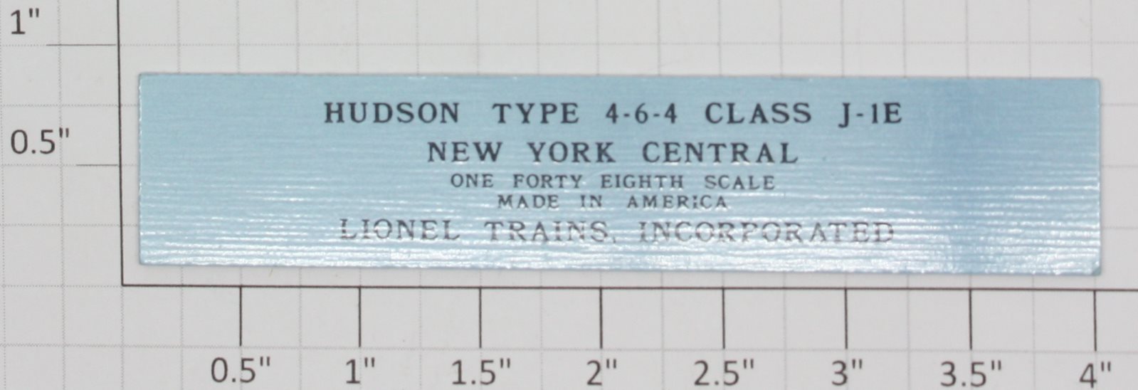 Lionel 18005-210 NYC 700E Hudson Plaque