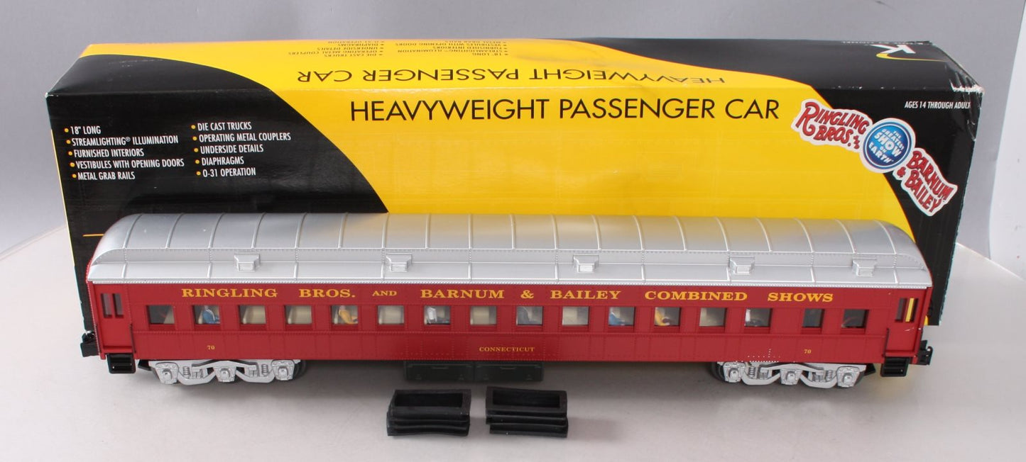 K-Line 6-22578 O Ringling Bros "Connecticut" 18" Heavyweight Coach Car #70 LN/Box