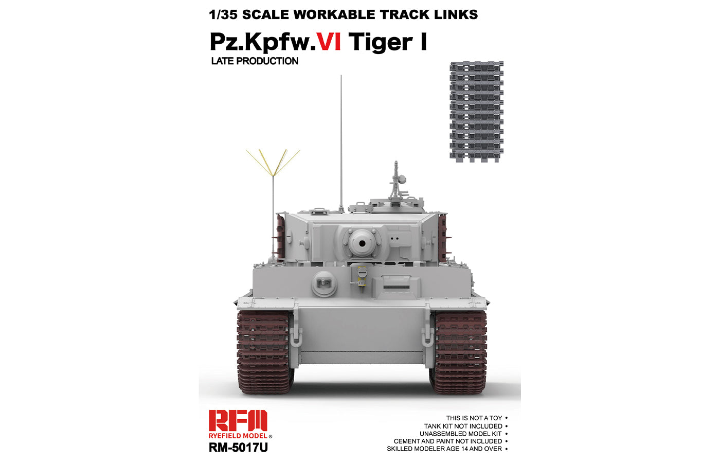 Rye Field Models RM-5017U 1:35 Workable Trank Links Pz.Kpfw.VI Tiger I Kit