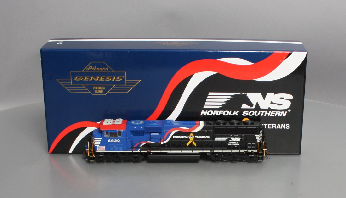 Athearn G65254 HO Norfolk Southern Veteran's Unit SD60E Diesel Locomotive #6920