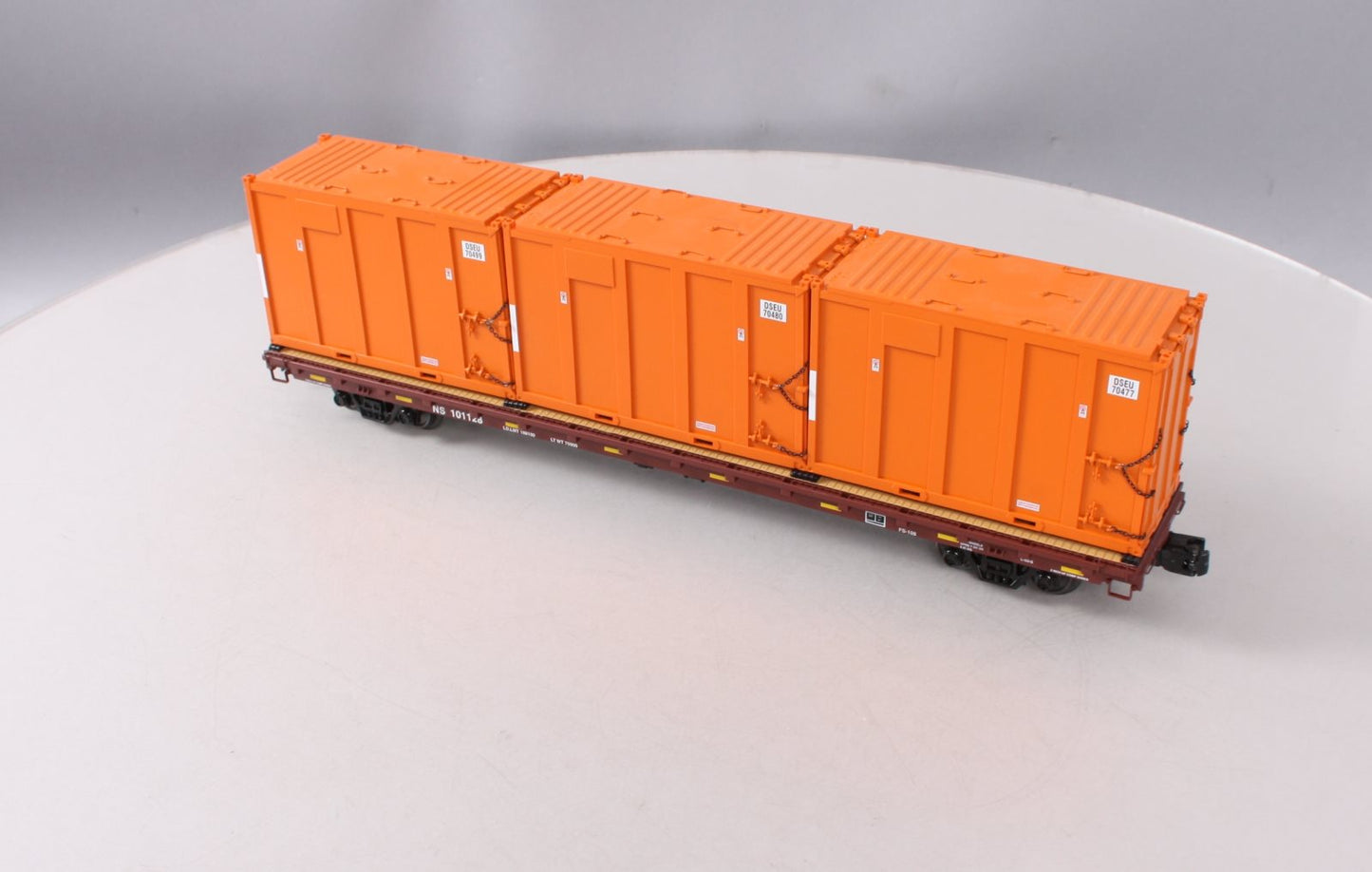 MTH 20-95260 O Norfolk Southern 60' Flat Car w/ Trash Containers #101128