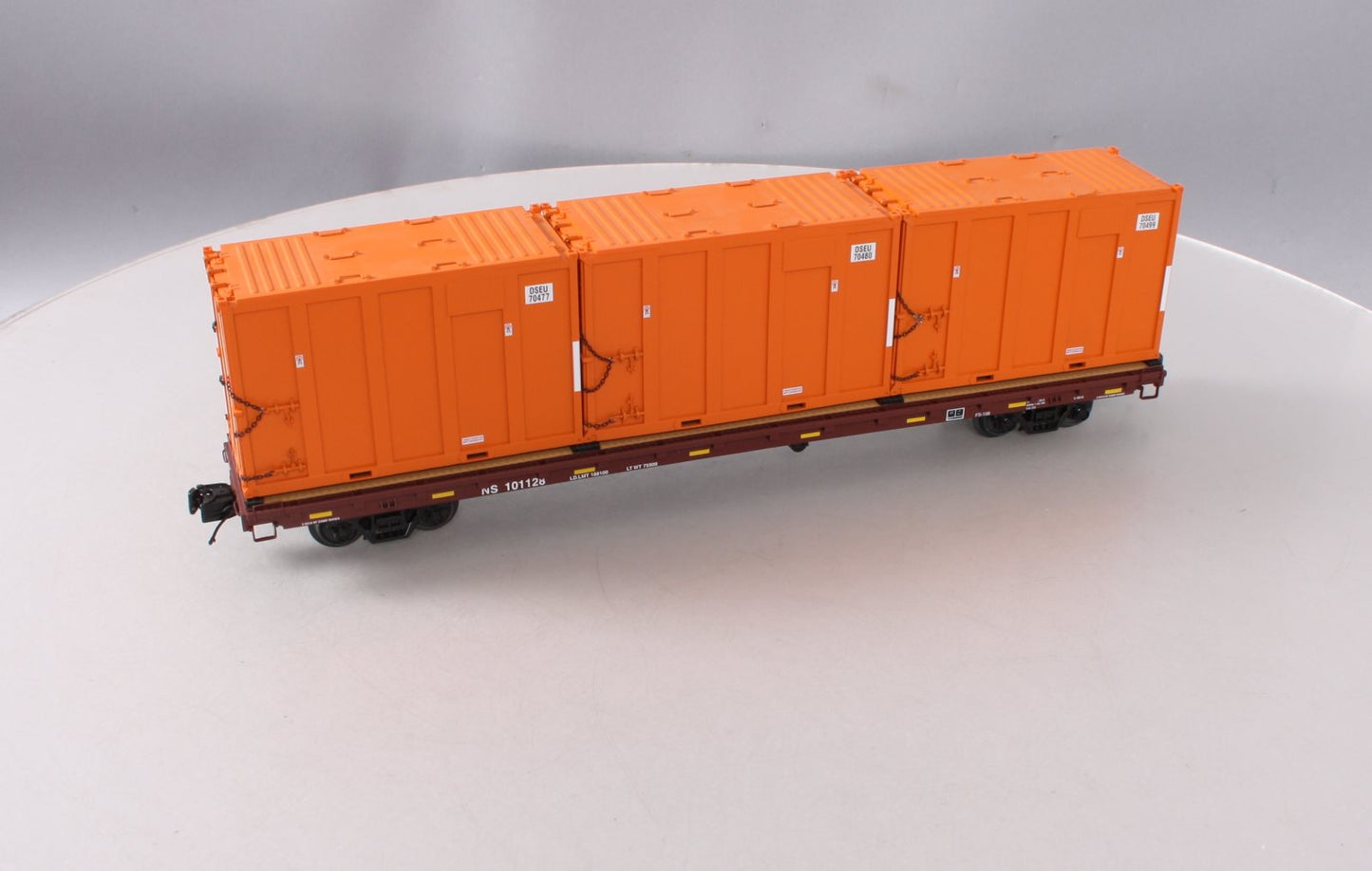 MTH 20-95260 O Norfolk Southern 60' Flat Car w/ Trash Containers #101128