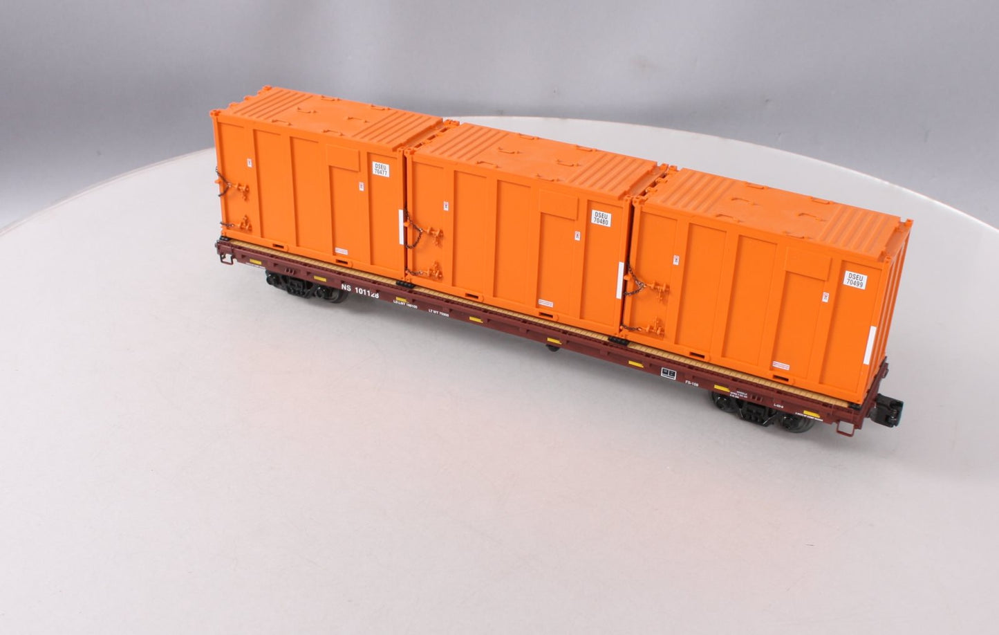 MTH 20-95260 O Norfolk Southern 60' Flat Car w/ Trash Containers #101128
