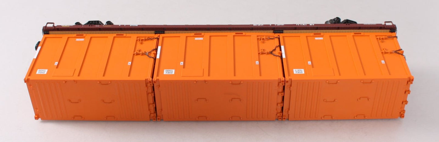 MTH 20-95260 O Norfolk Southern 60' Flat Car w/ Trash Containers #101128