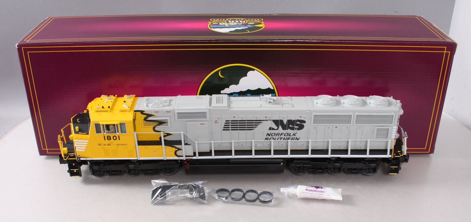 MTH 20-21194-1 Norfolk Southern SD70Mac Hi-Rail Wheels Diesel w/ P-S 3.0 #1801