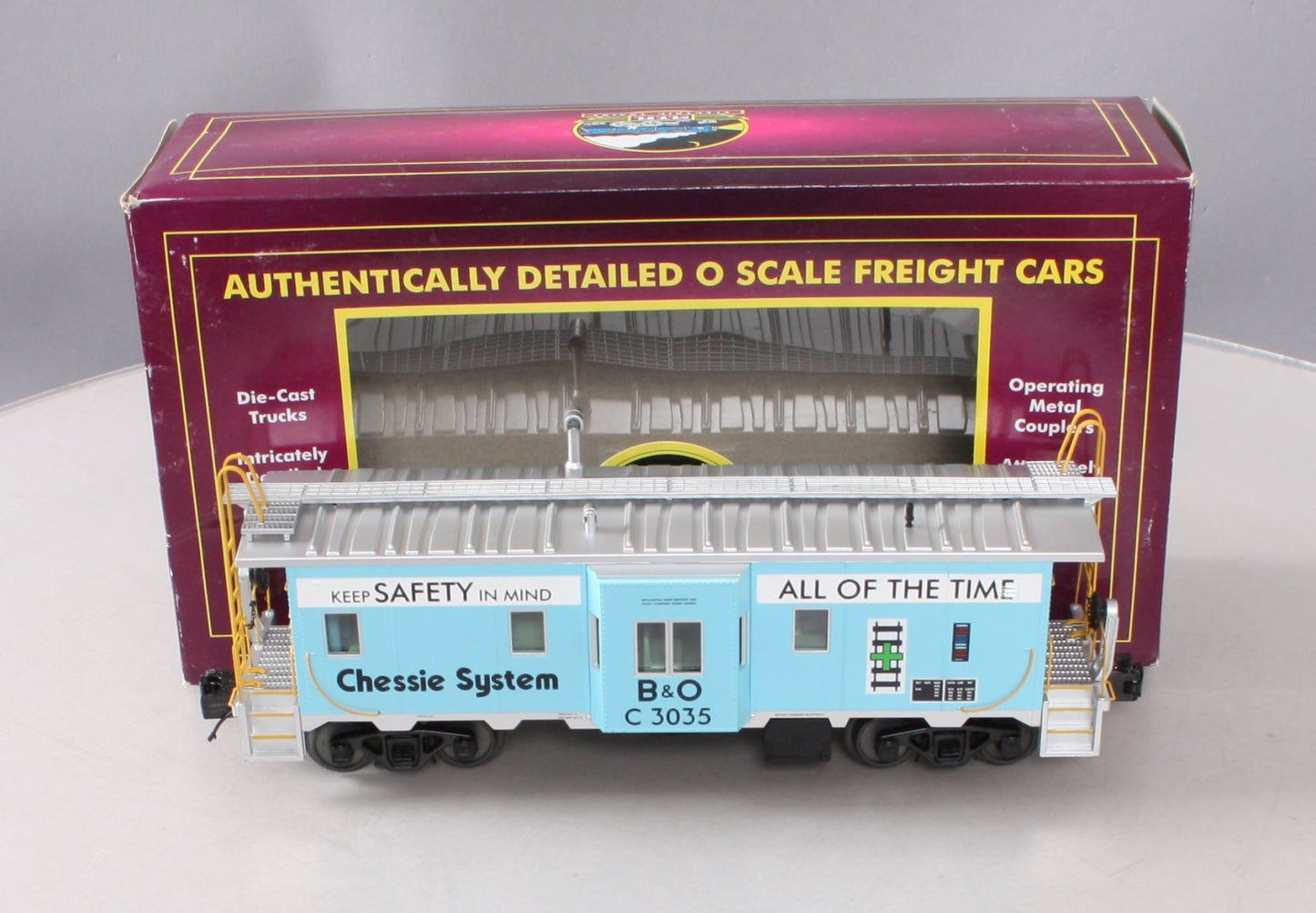 MTH 20-91432 O Gauge Chessie Bay Window Caboose NIB