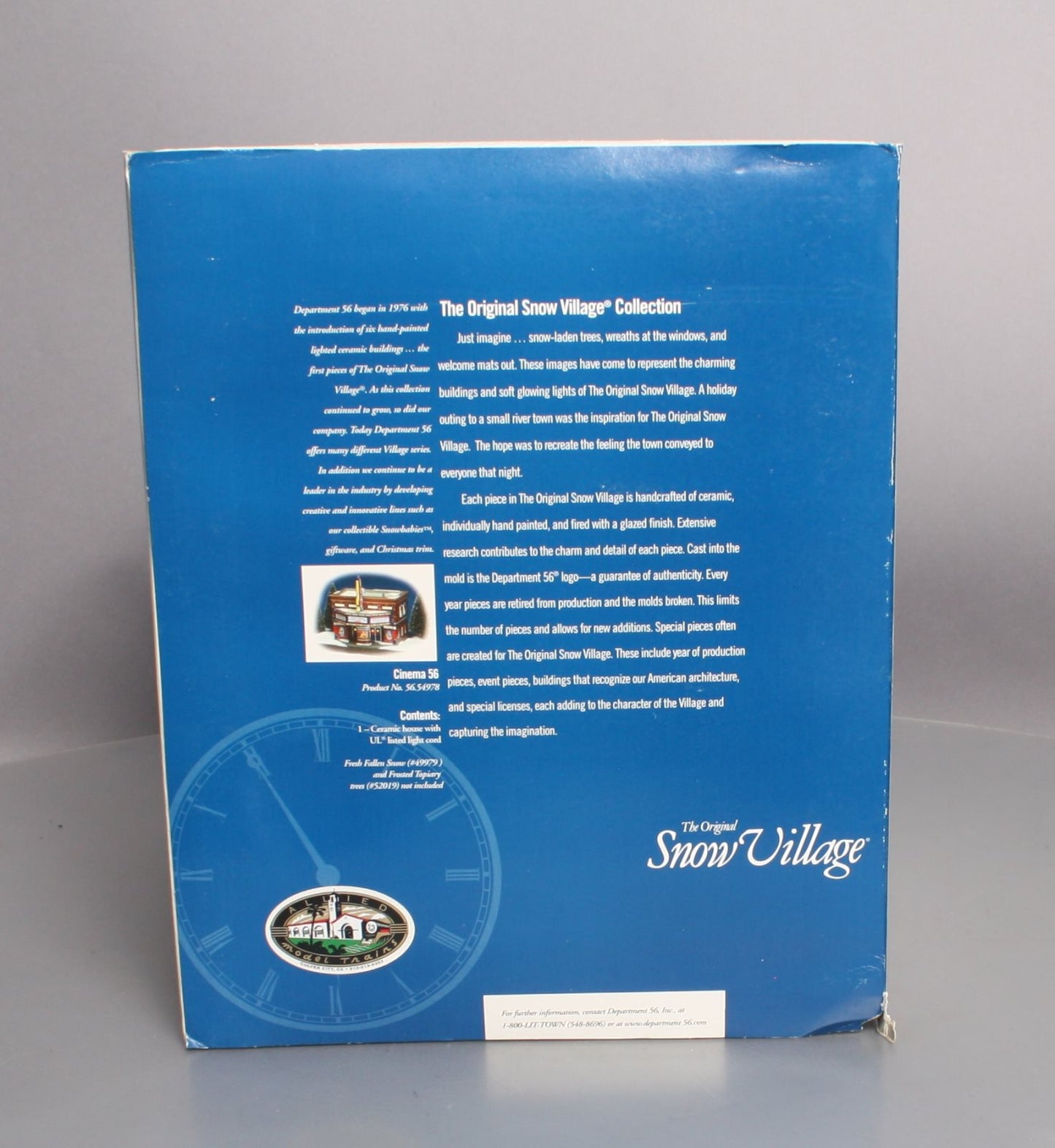 Dept 56 54978 The Original Snow Village "Cinema 56" Ceramic Building LN/Box