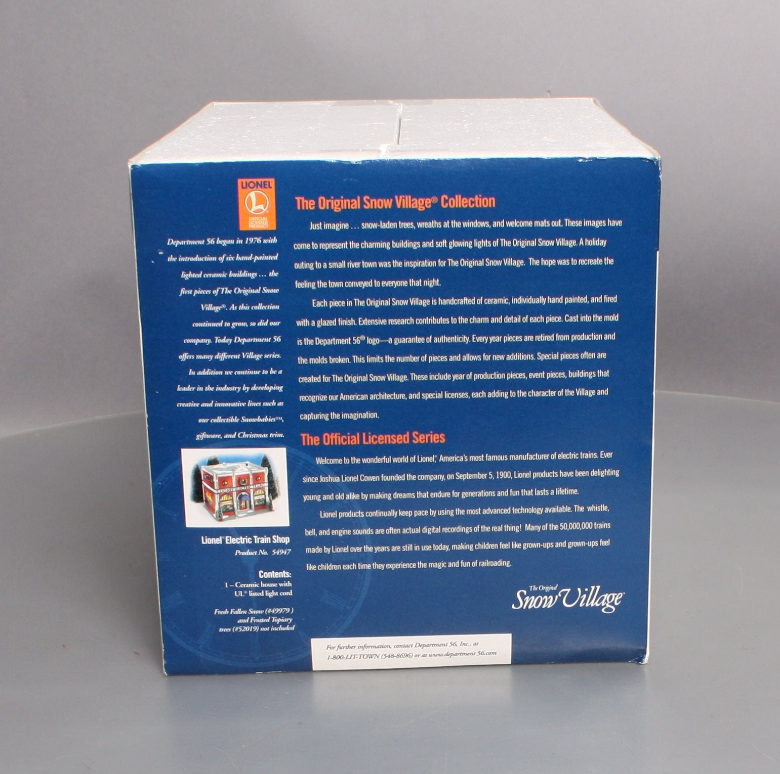 Dept 56 54947 The Original Snow Village Lionel Electric Train Shop NIB