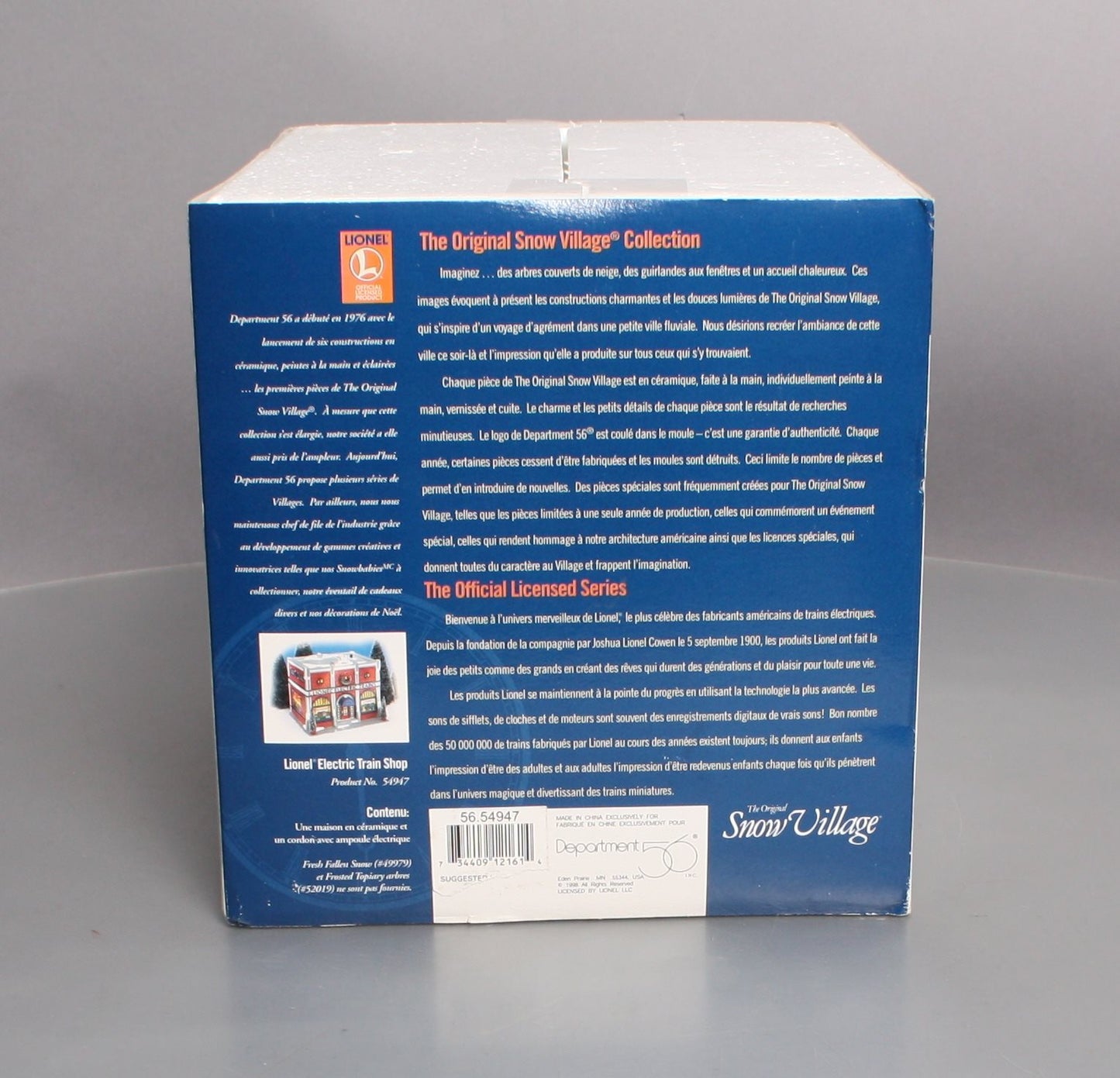 Dept 56 54947 The Original Snow Village Lionel Electric Train Shop NIB