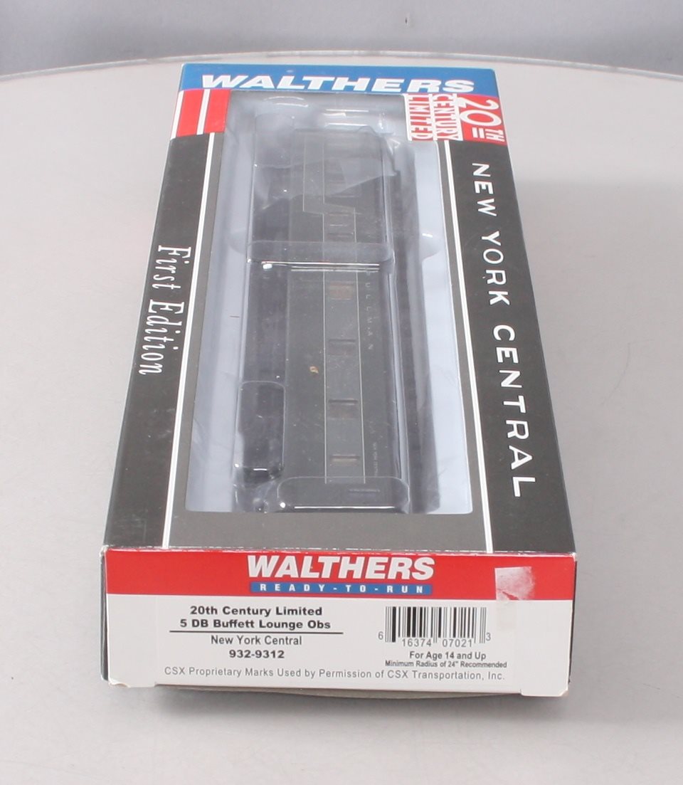 Walthers 932-9312 HO NYC 20th Century Limited 5 DB Buffett Lounge Observation LN/Box