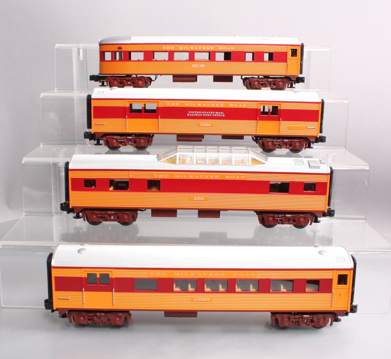 MTH 30-6090 O Gauge RailKing Milwaukee Streamlined Passenger Car Set NIB
