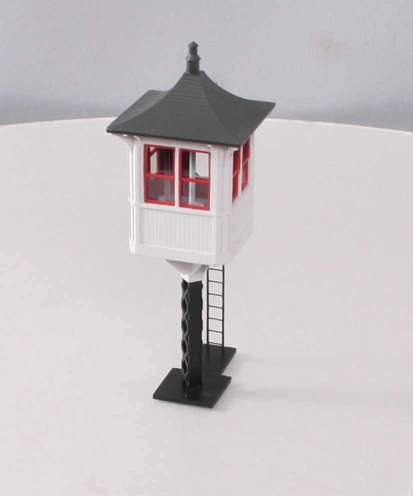 Weaver G1954B BRASS O Light Grey Red Trim Lattice-Post Watchman's Tower