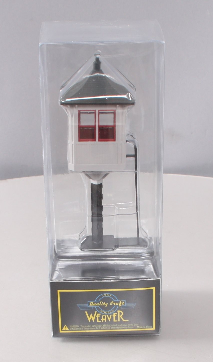 Weaver G1954B BRASS O Light Grey Red Trim Lattice-Post Watchman's Tower