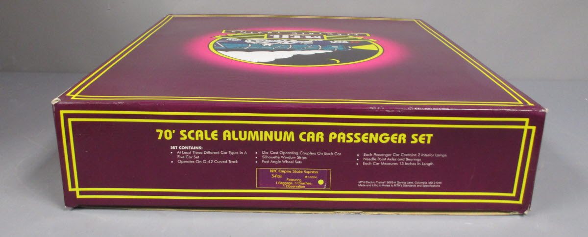 MTH 20-6504 O New York Central 70' Aluminum Passenger Car Set (Set of 5) LN/Box