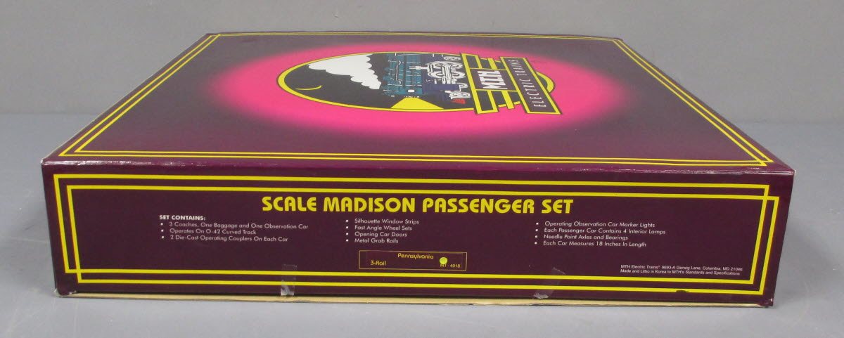 MTH 20-4018 O Pennsylvania 70' Madison Passenger 5-Car Set LN/Box