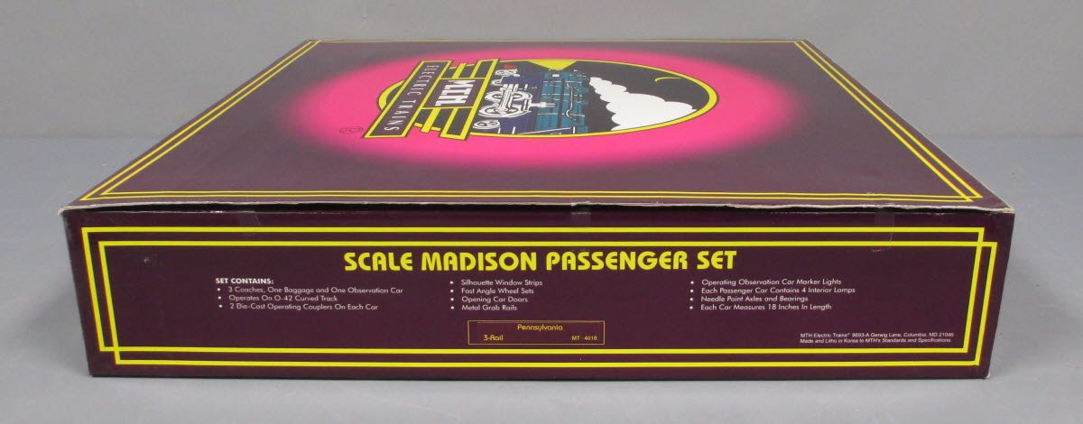 MTH 20-4018 O Pennsylvania 70' Madison Passenger 5-Car Set LN/Box