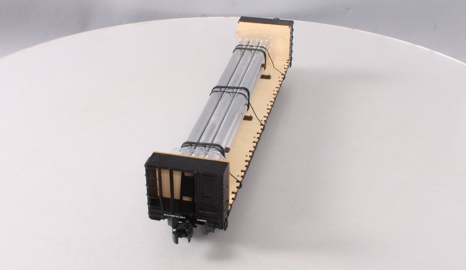Lionel 6-27837 O Boston & Maine Bulkhead Flatcar w/Pipe Load #5321