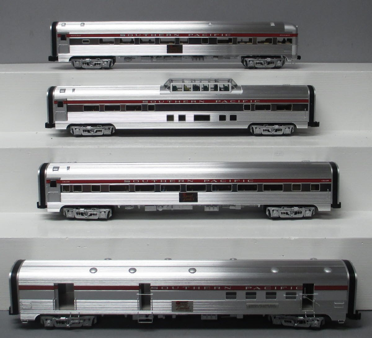 Lionel 6-20005 Southern Pacific 'Sunset Limited' 18” Aluminum Cars Set (4) LN/Box
