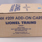 Lionel 1608AO O Gauge New Haven B-Unit And Passenger #209 Add-On Cars MT/Box
